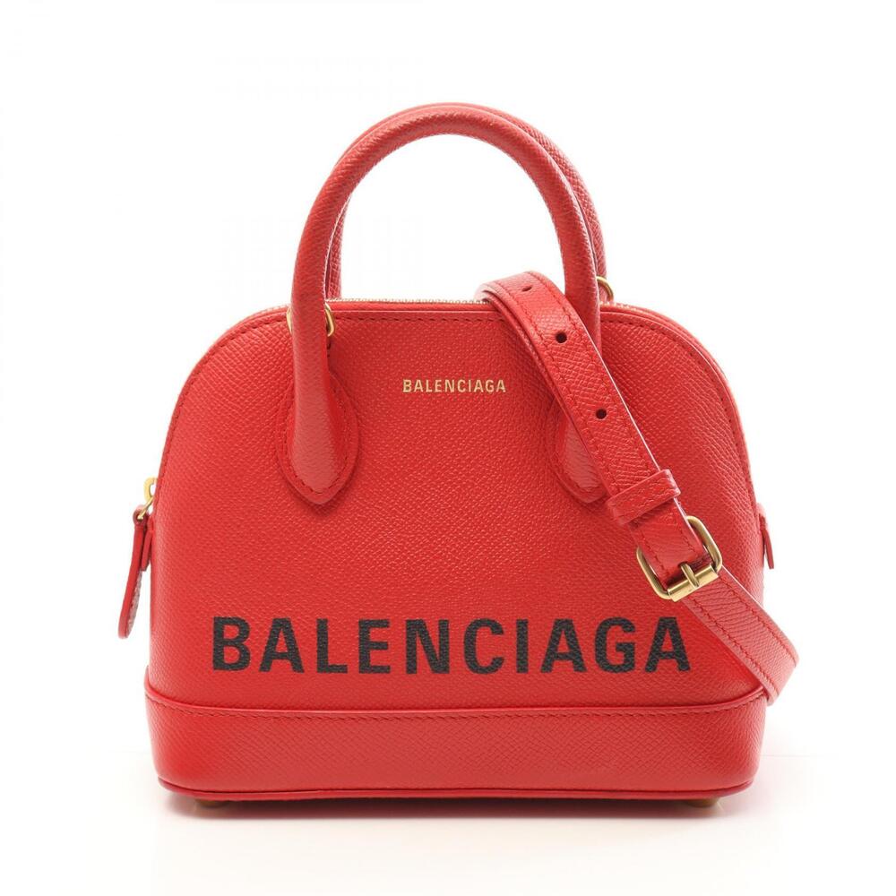 Balenciaga XXS Handbag Built Top Handle Leather Red
